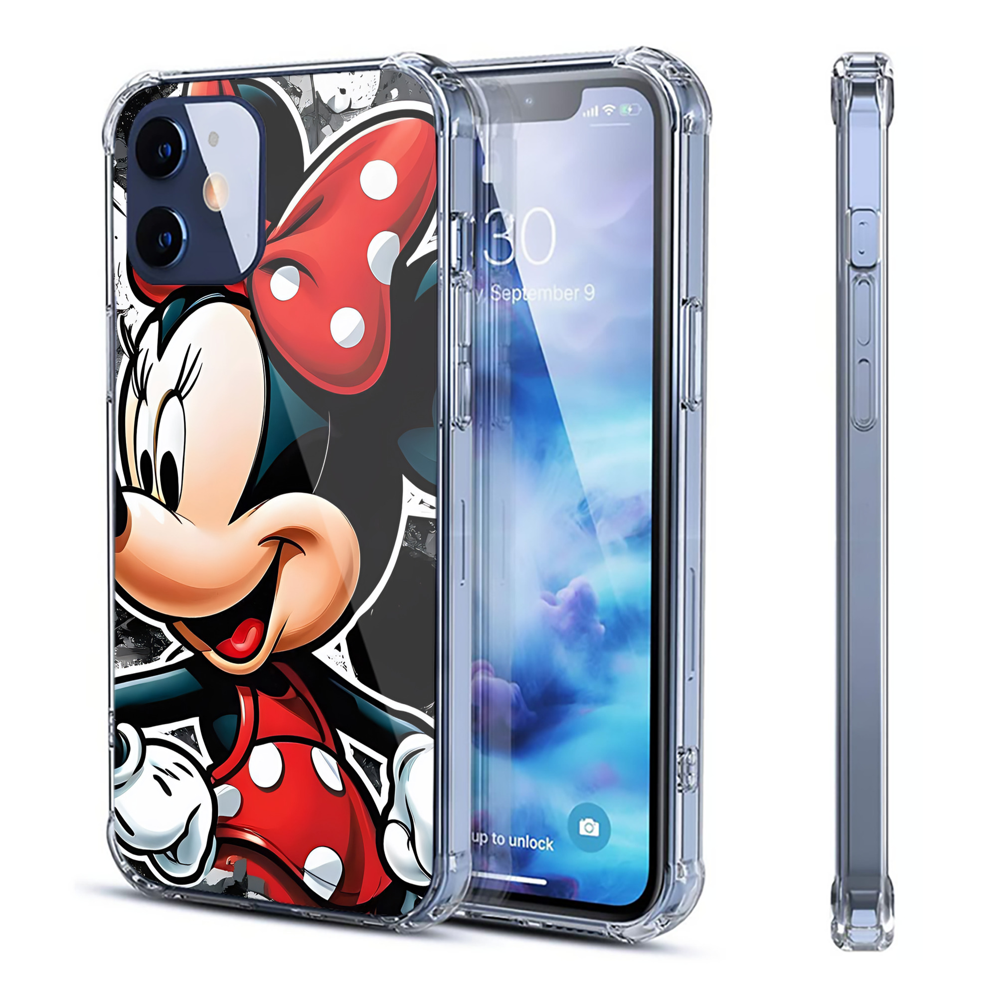 （画像用） ミッキーマウス Mickey Mouse 【iPhone 12シリーズ対応】透明スマホケース（クリアソフトケース）